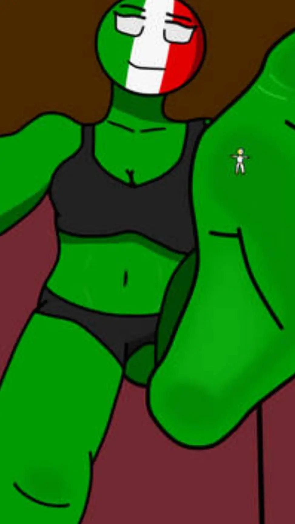 ai character: giantess Italy 🇮🇹  background