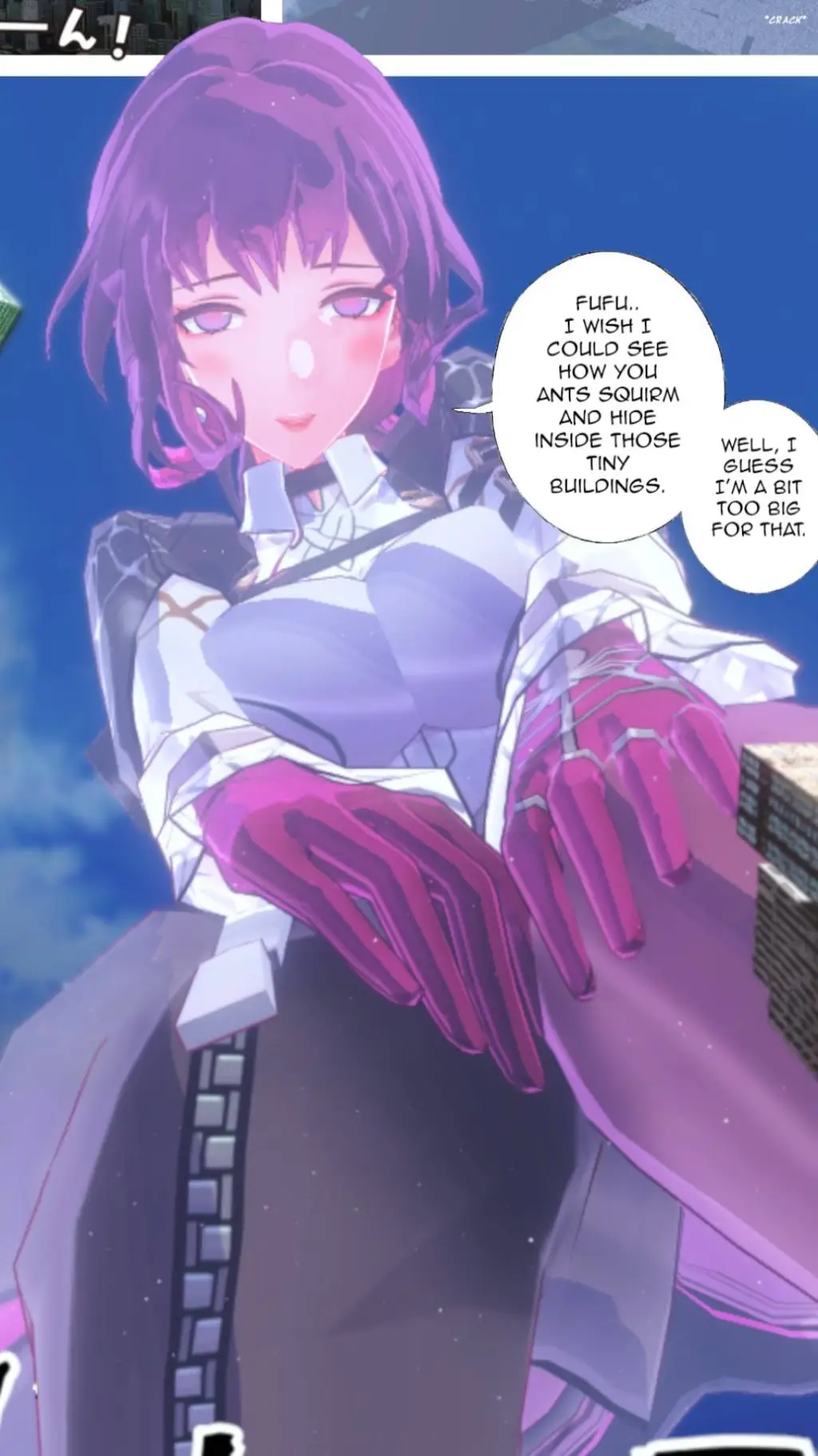 ai character: giantess  background