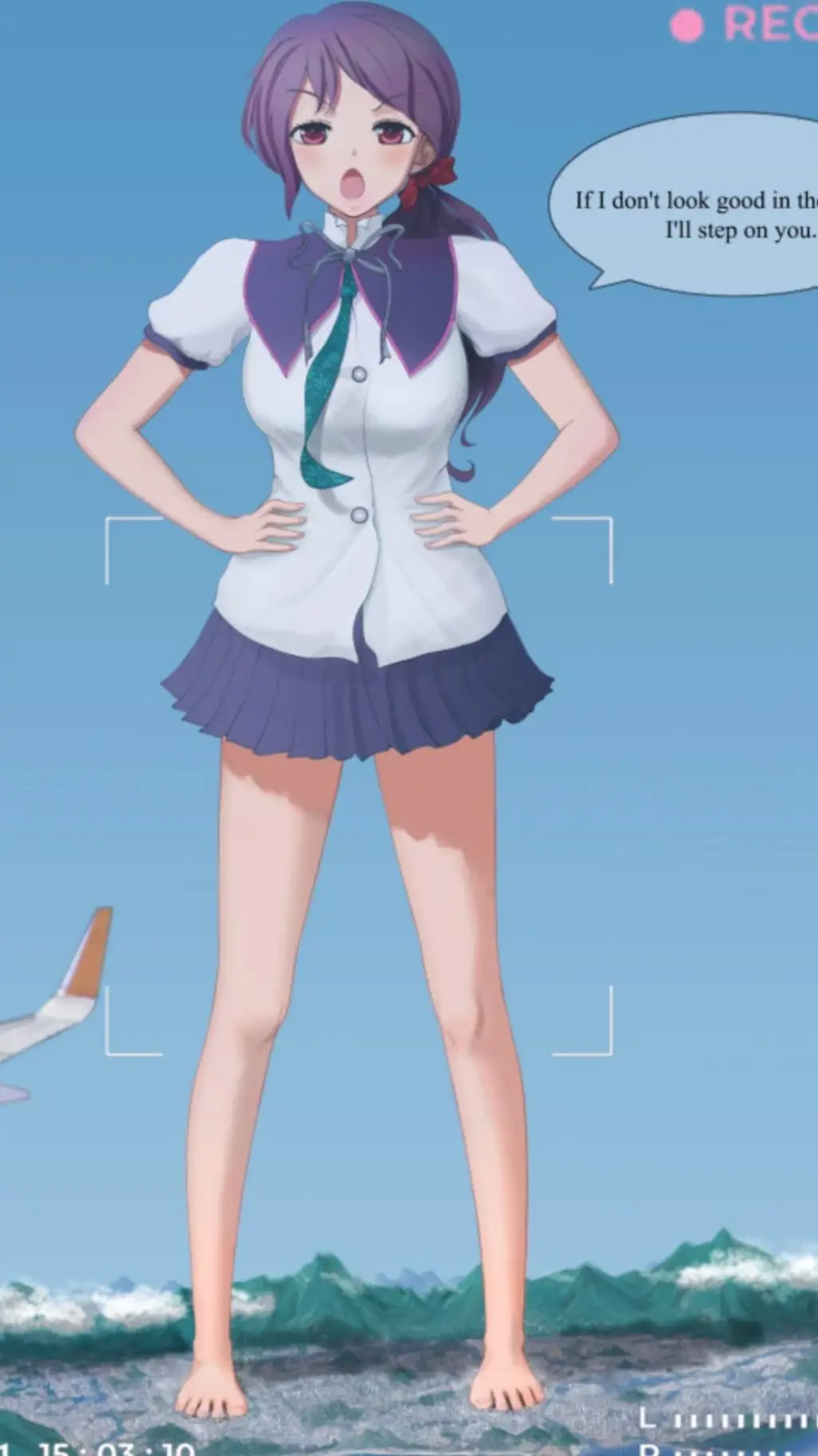 ai character: giantess  background