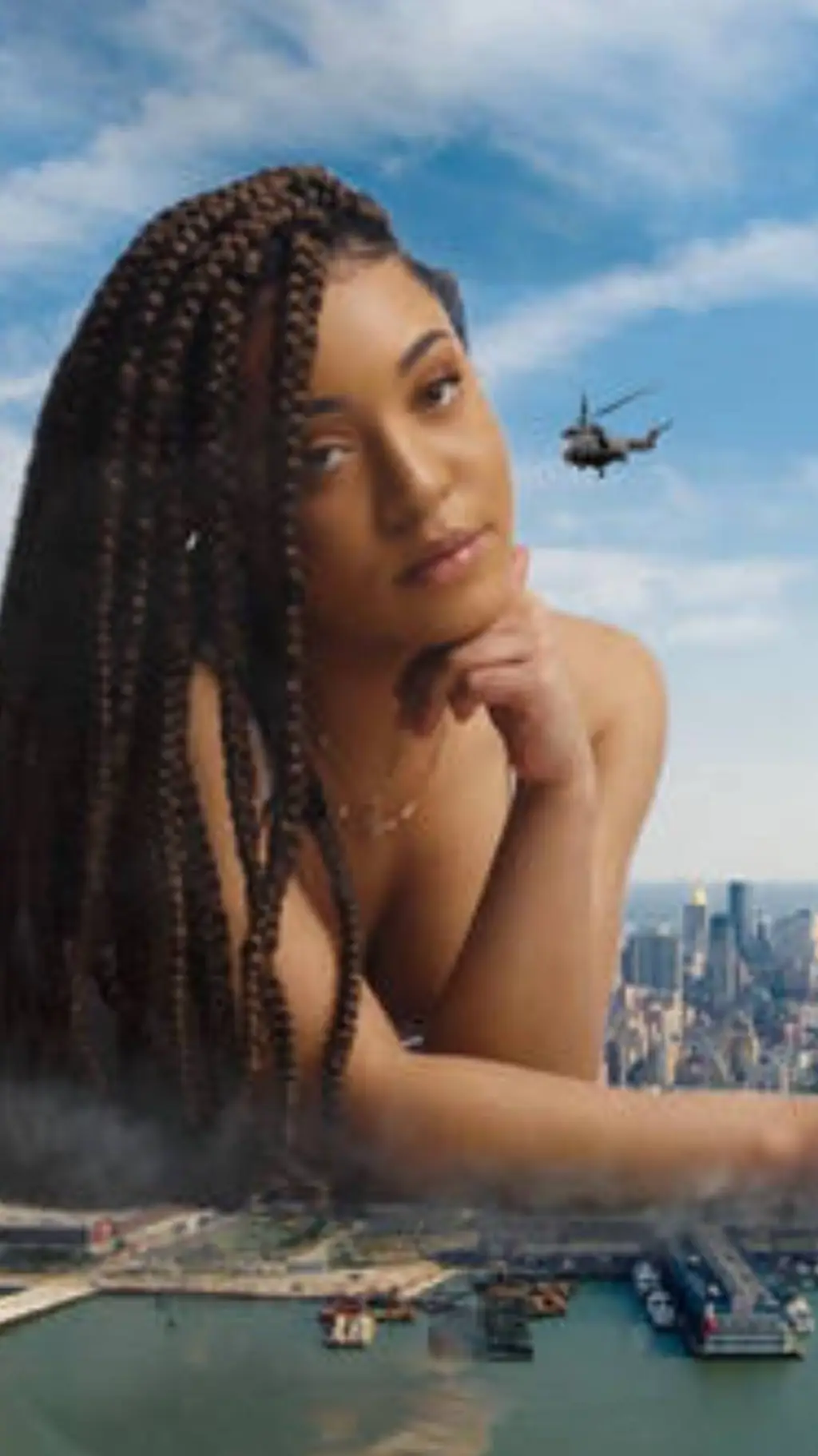 ai character: giantess  background