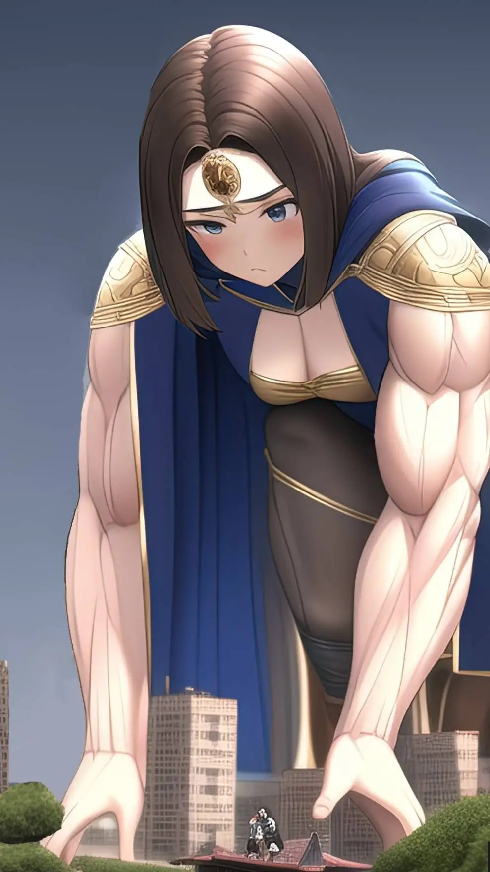 ai character: giantess  background