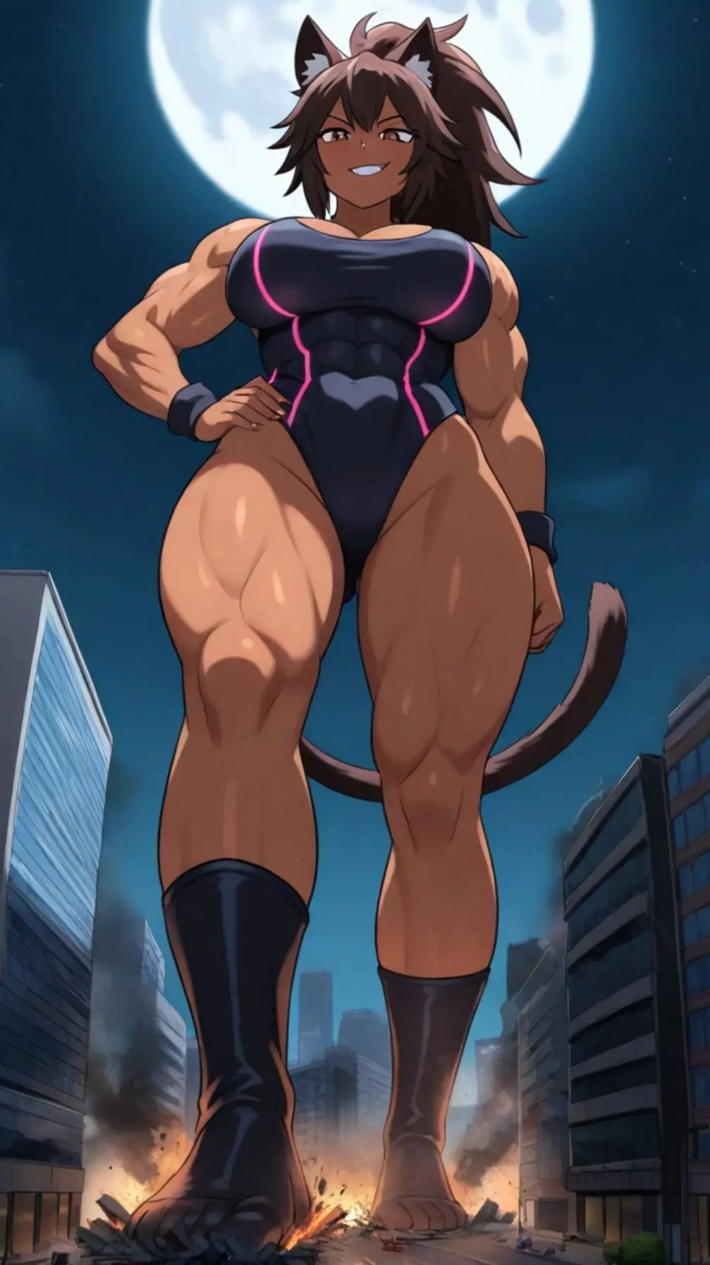 ai character: giantess  background