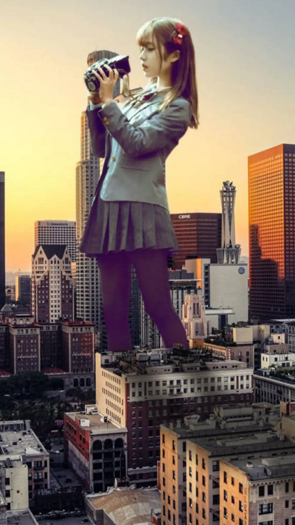 ai character: giantess  background