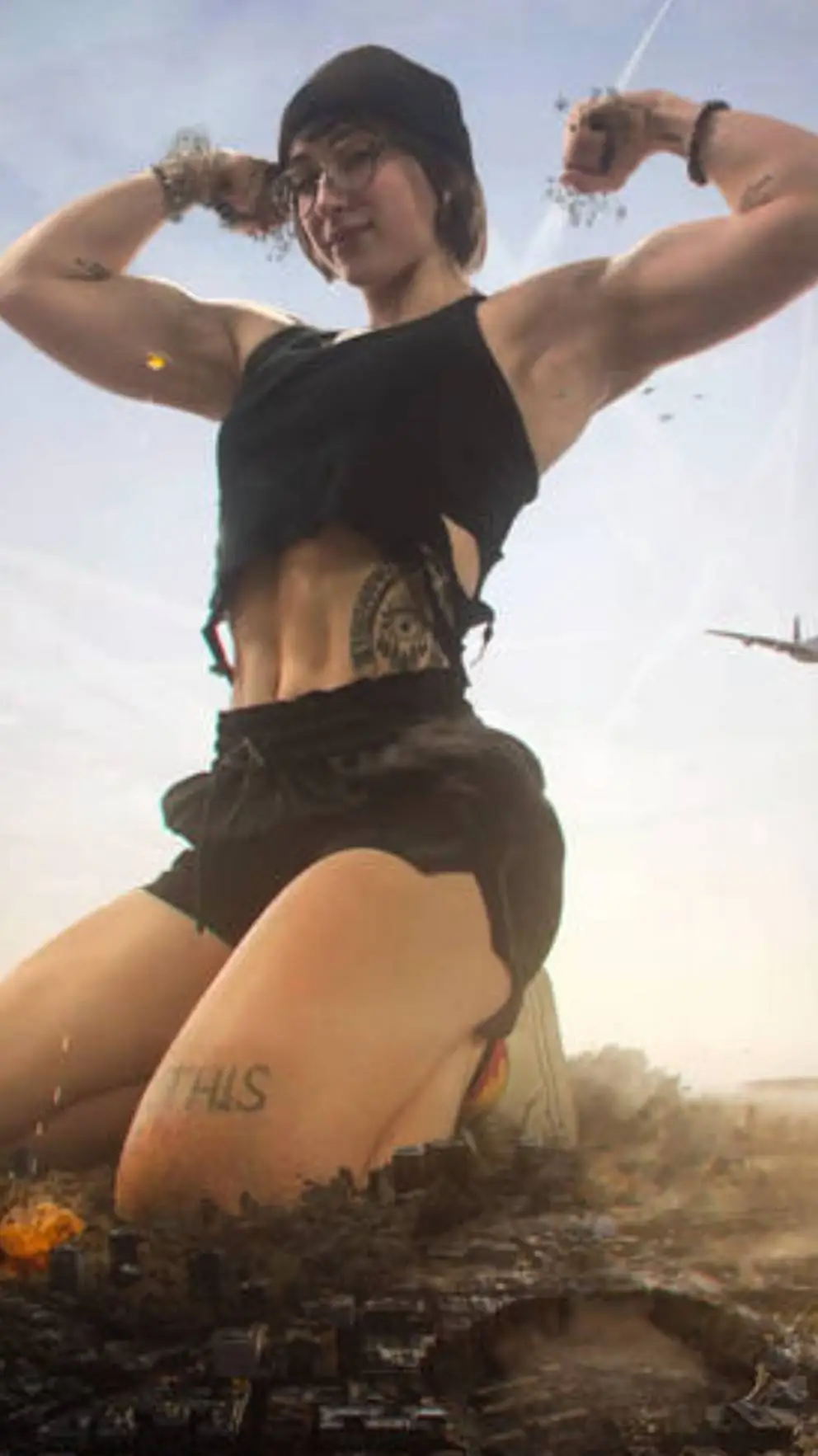 ai character: giantess  background