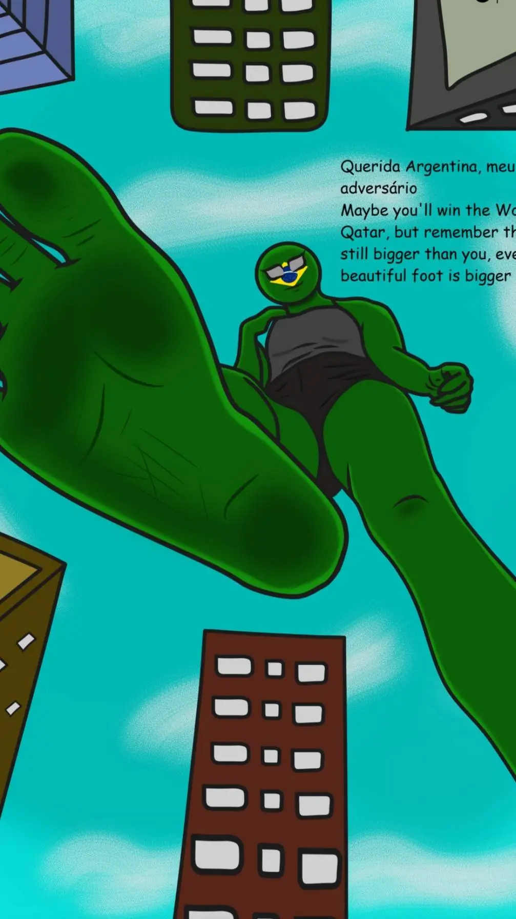 ai character: giantess  background