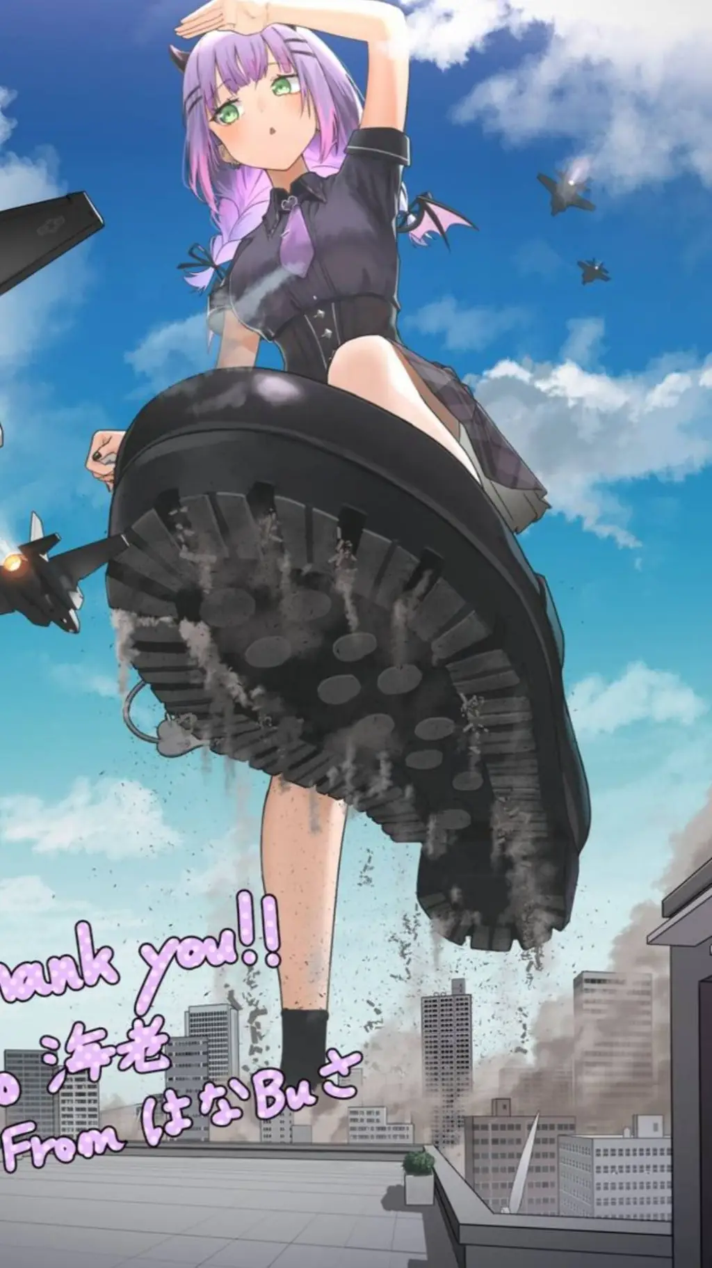 ai character: giantess  background