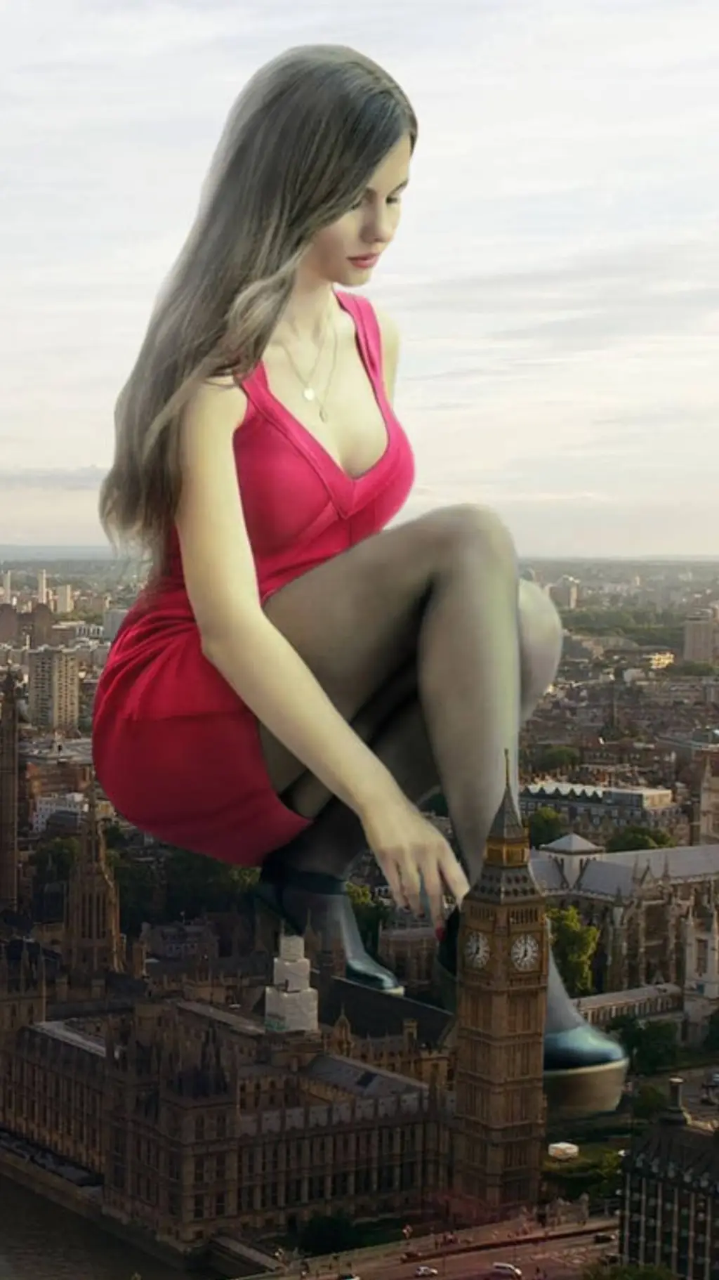 ai character: giantess  background