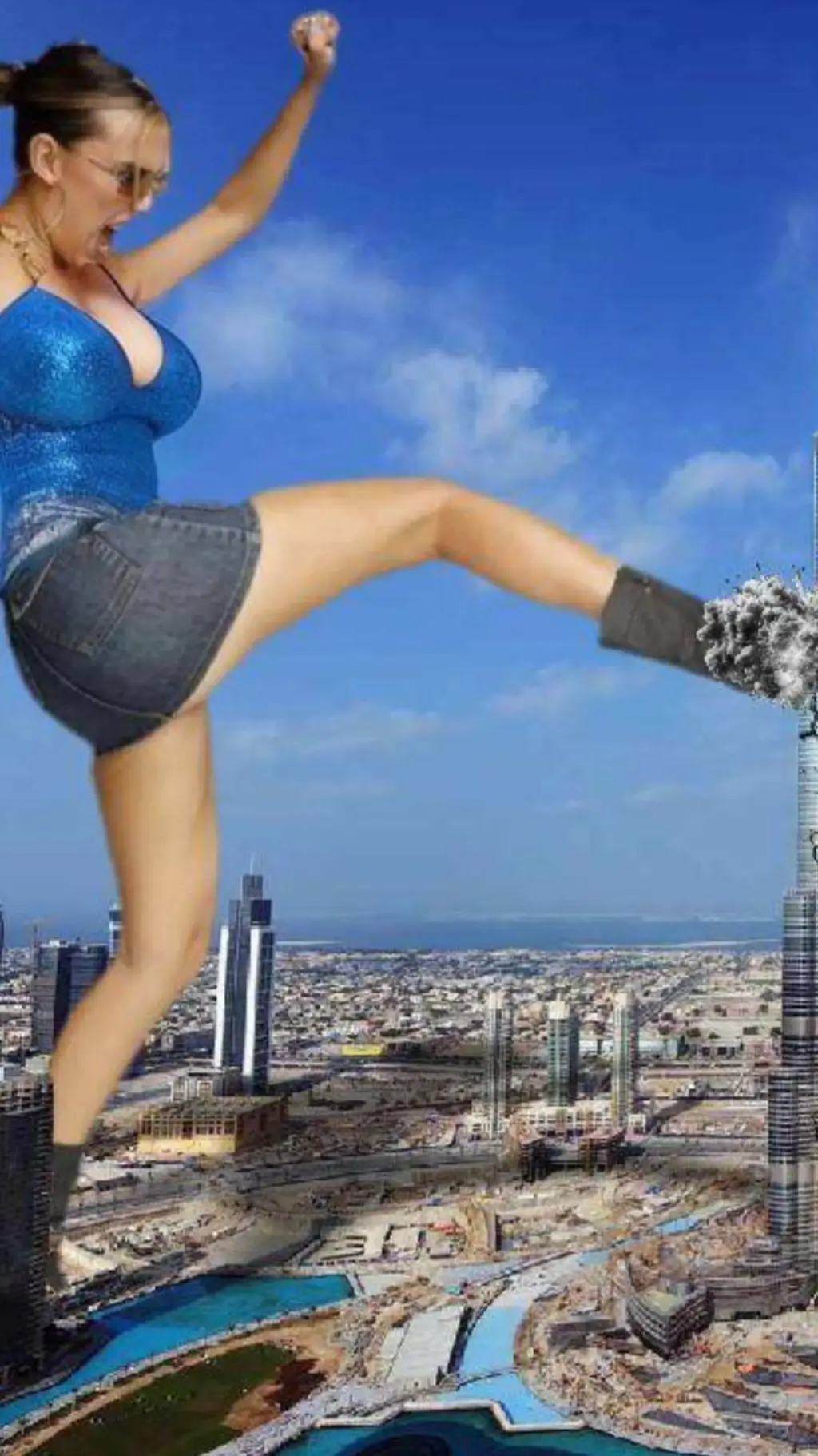 ai character: giantess  background