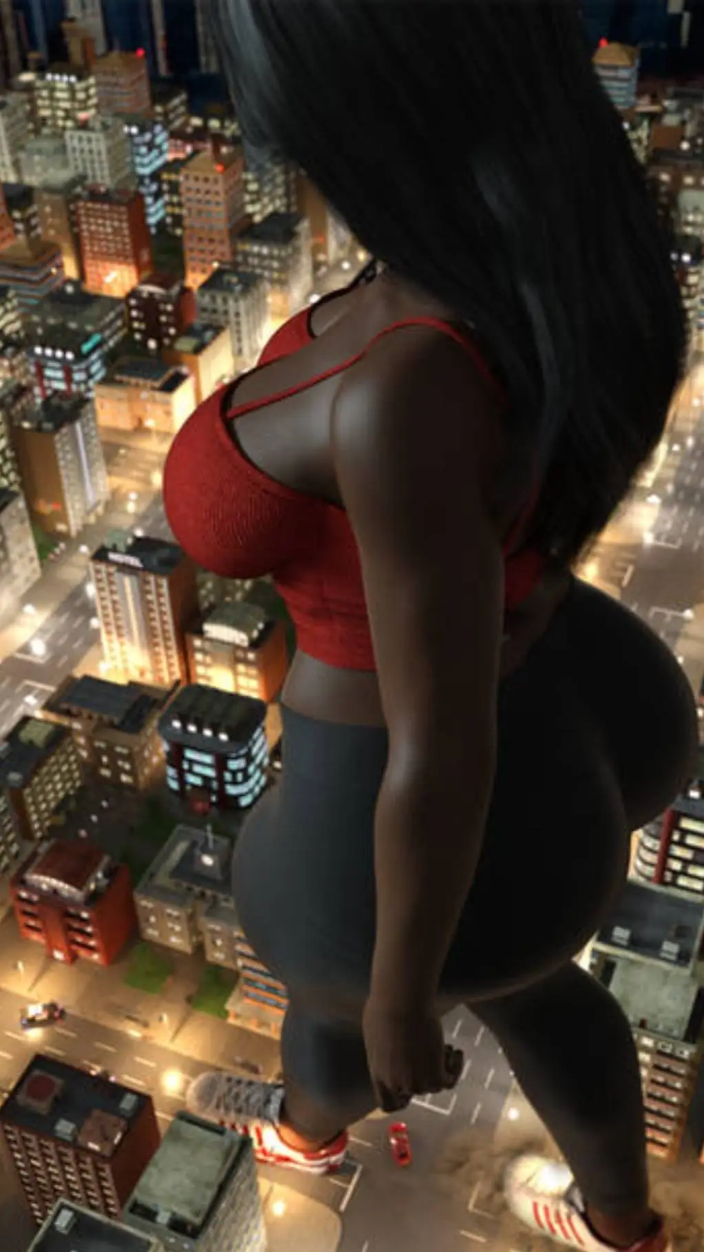 ai character: giantess  background