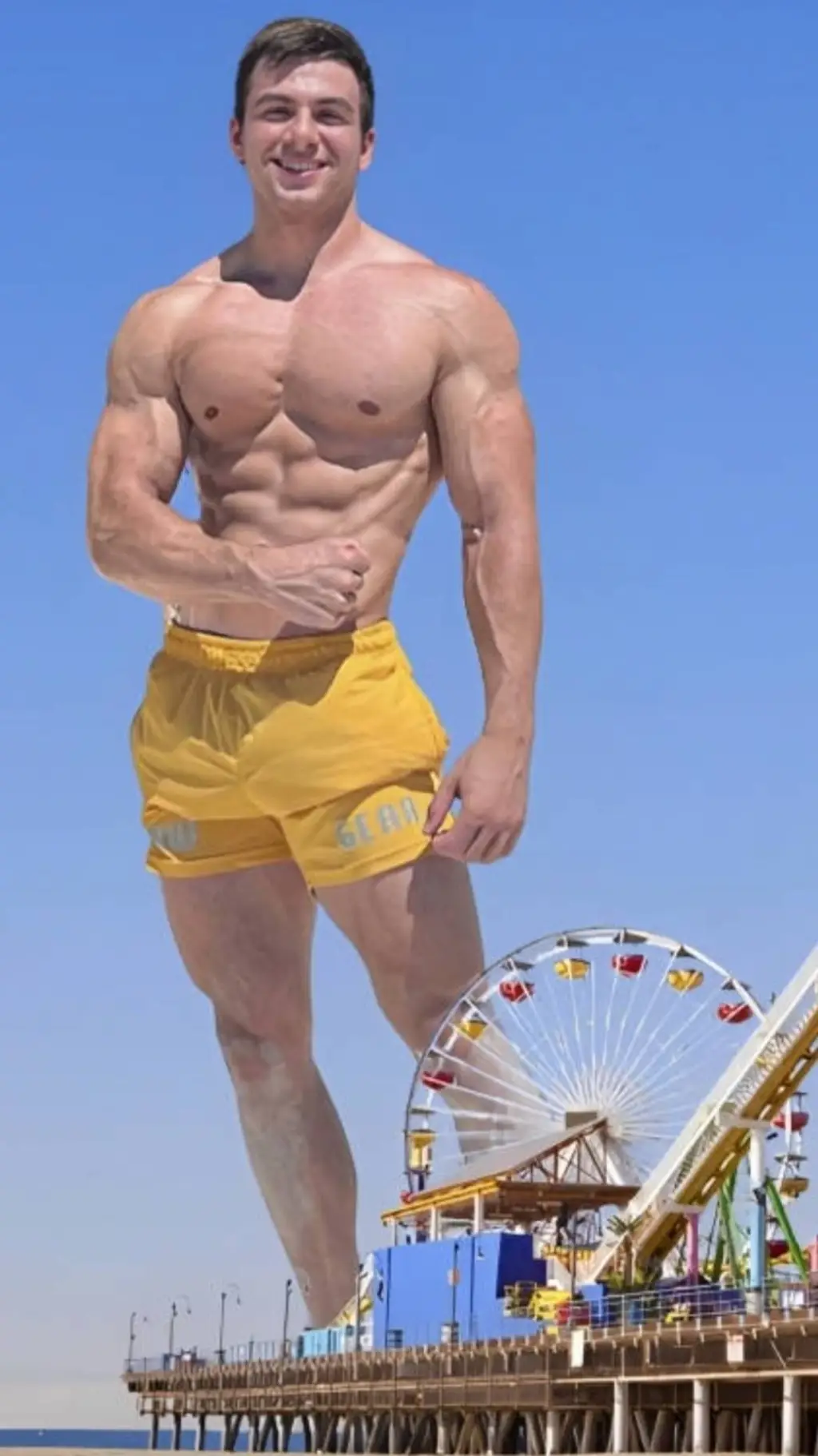 ai character: giant man  background