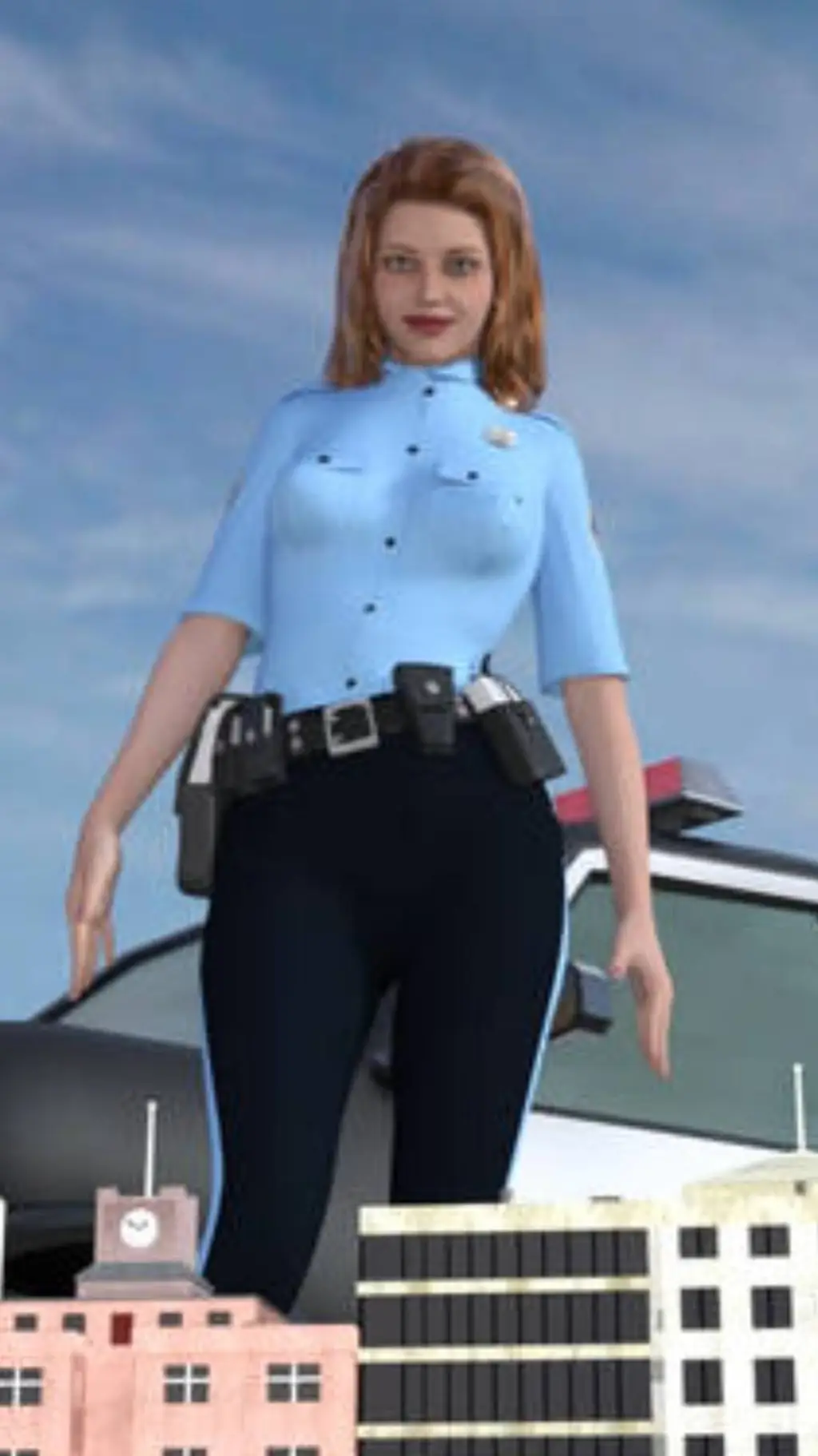 ai character: giant policeman  background