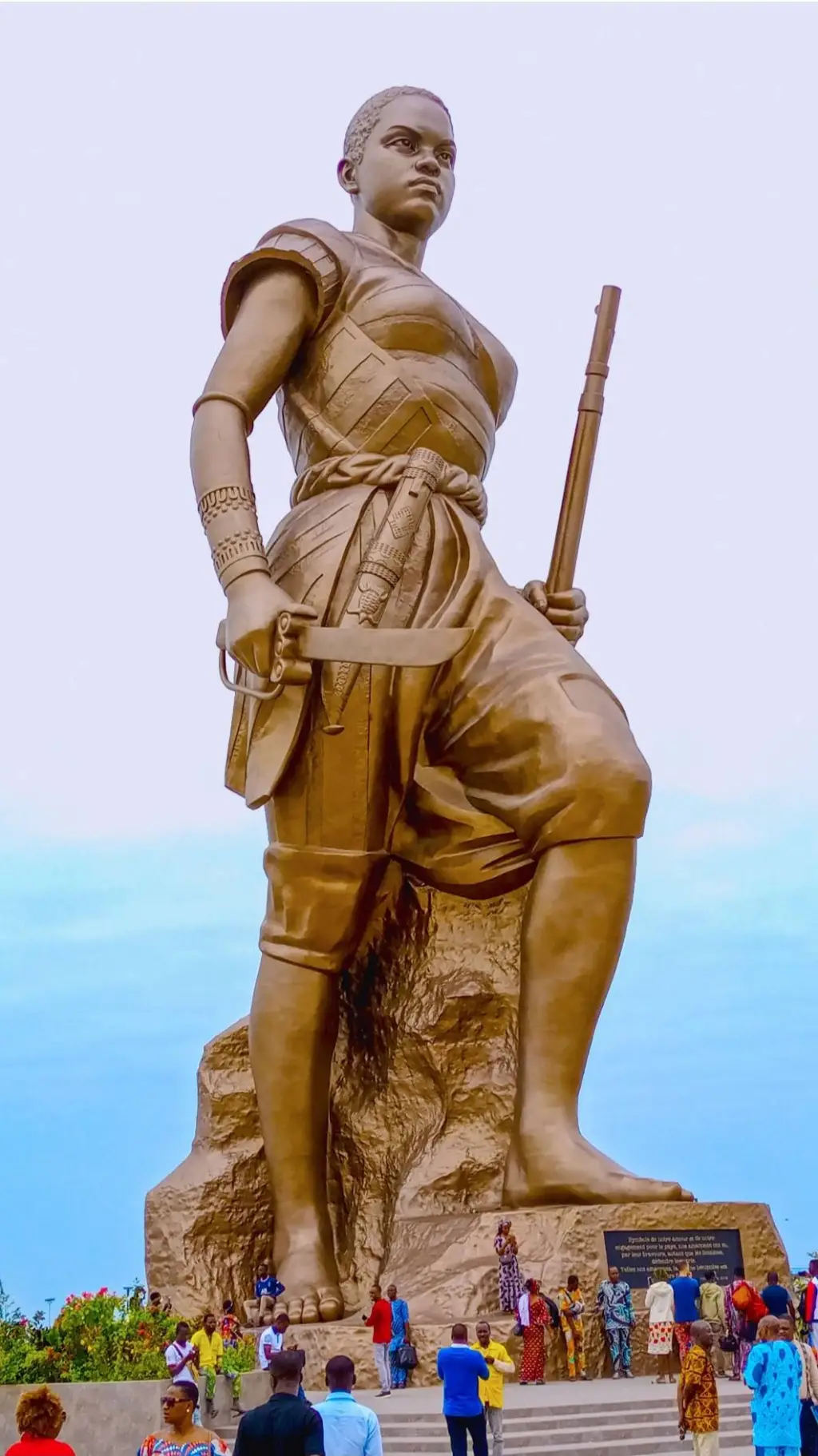 ai character: giantess statue background