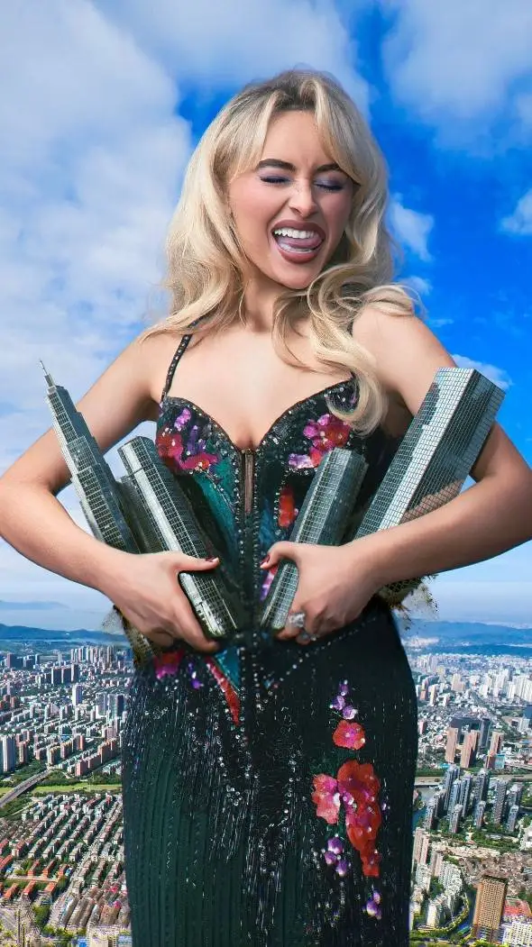 ai character: giant sabrina carp background