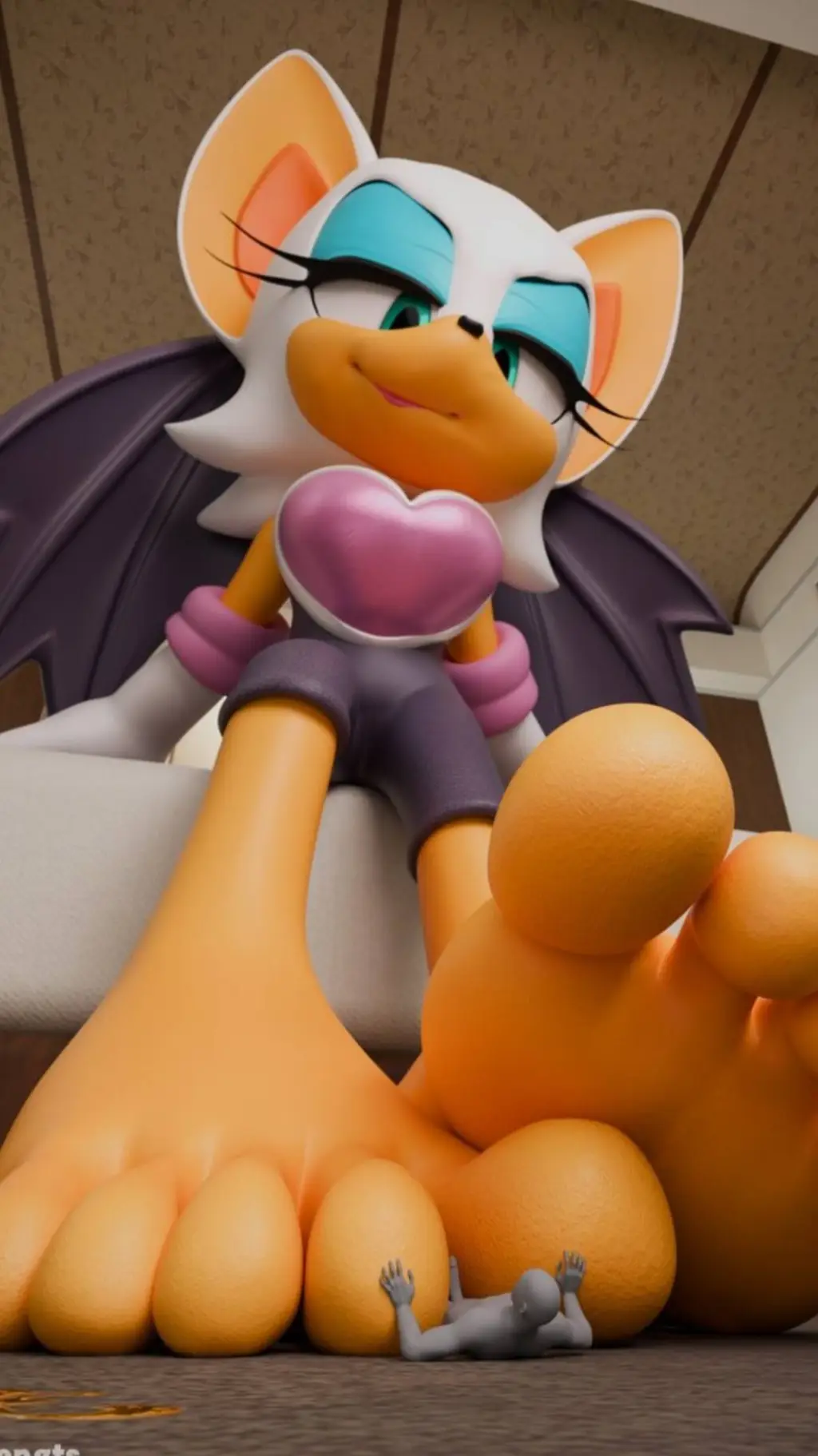 ai character: giantess rouge  background