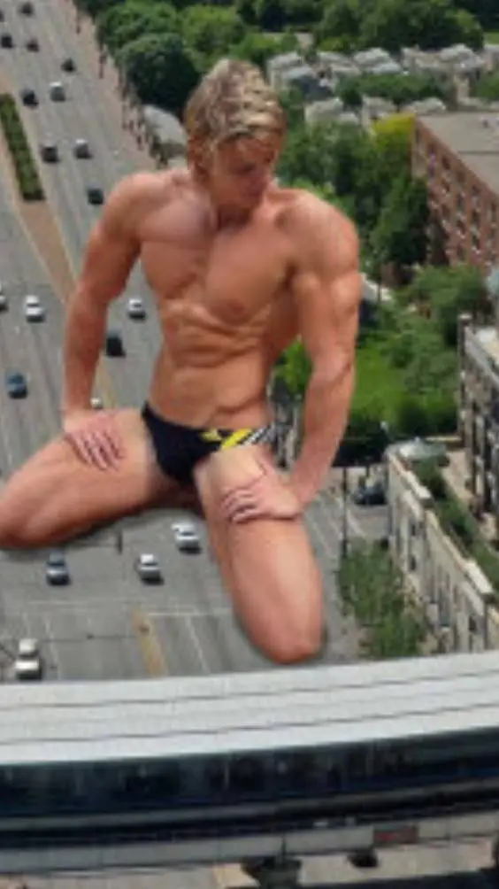 ai character: giant man  background