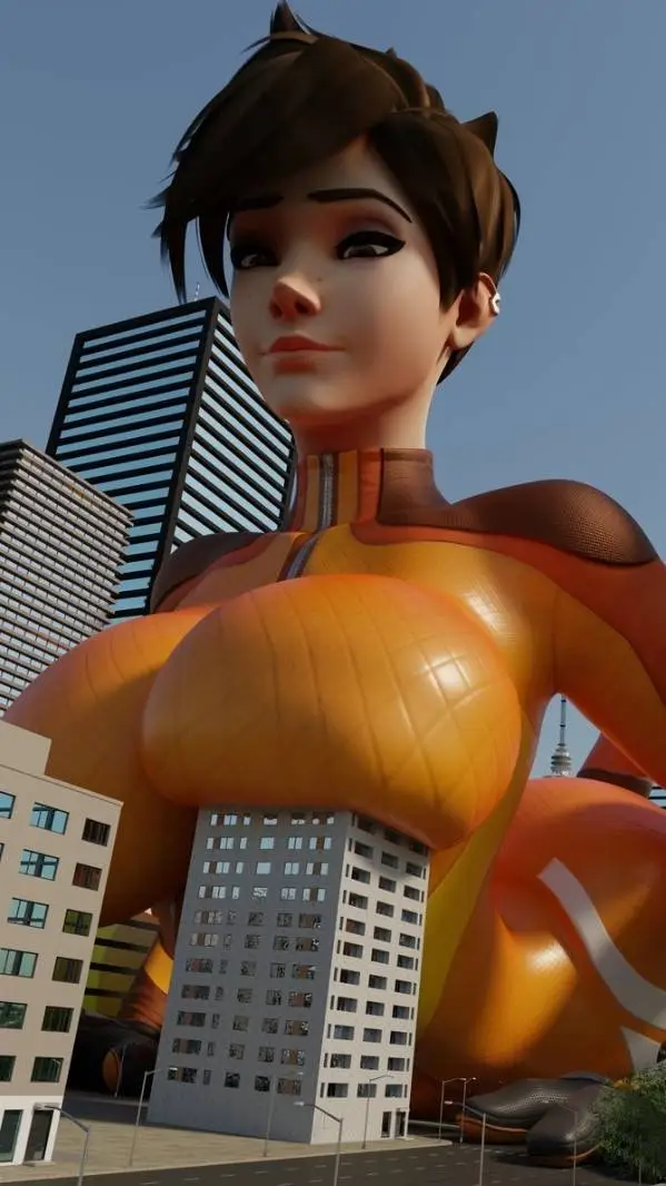 ai character: giantess tracer  background