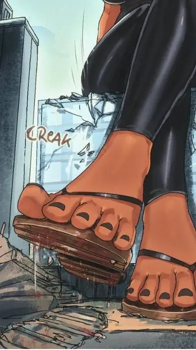 ai character: giantess feet background
