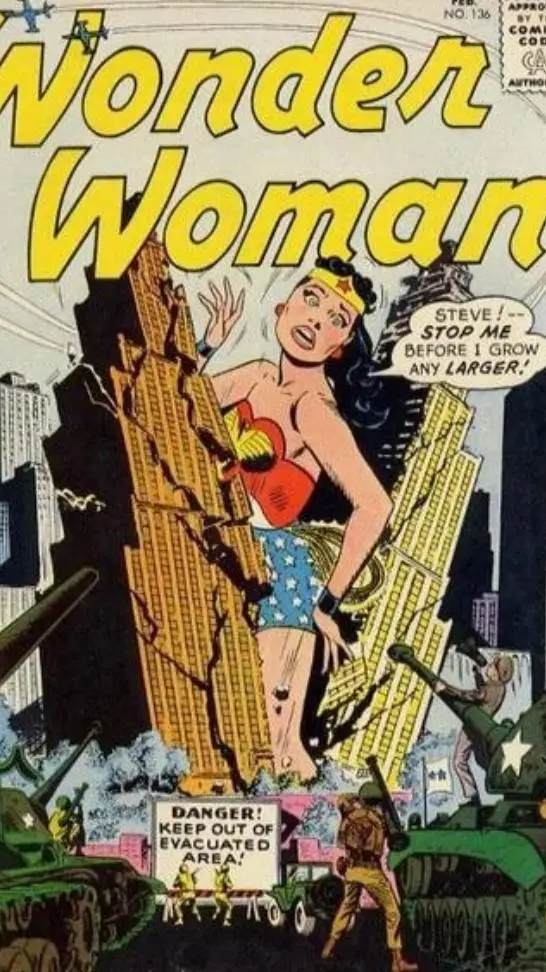 ai character: giant wonder woman background
