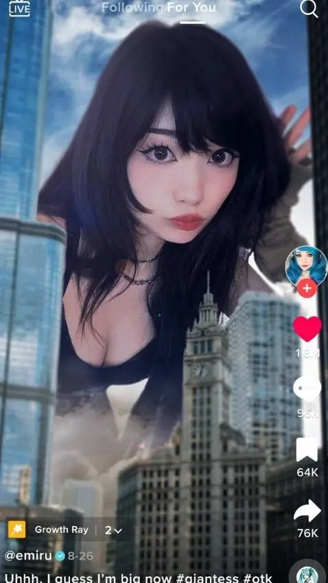 ai character: giantess  background