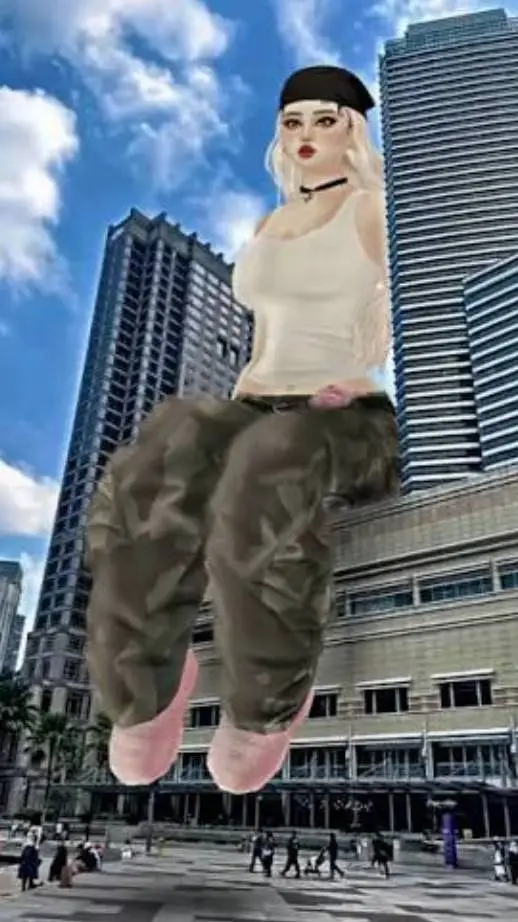 ai character: giantess  background