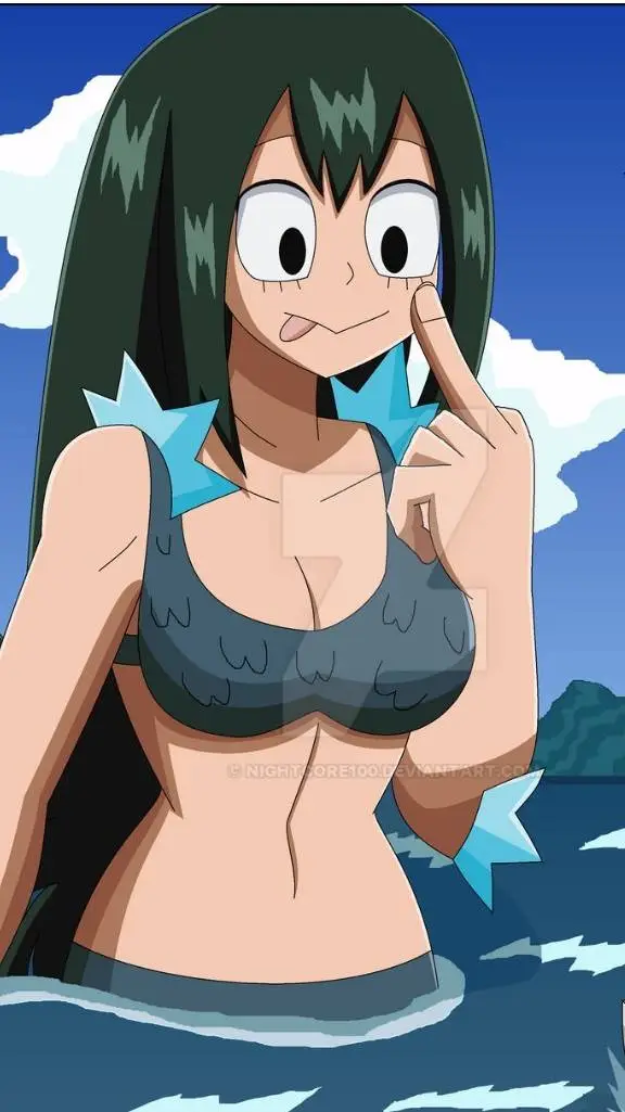 ai character: giantess frog girl background