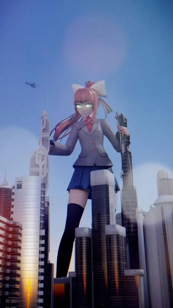 ai character: giantess monika 2 background