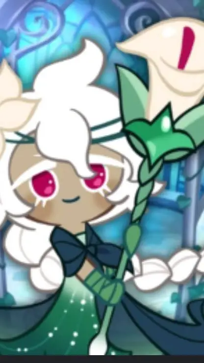 ai character: White Lily cookie  background