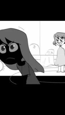 ai character: Black and white  background