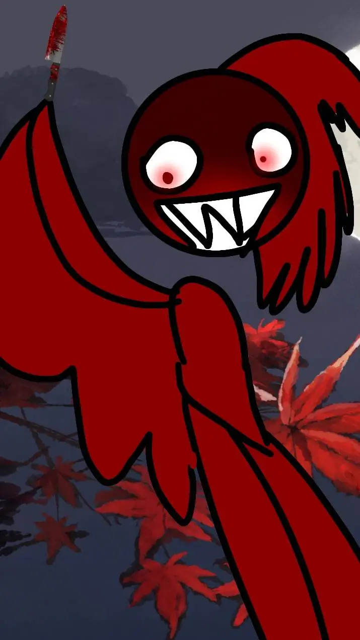 ai character: fvood red evil background