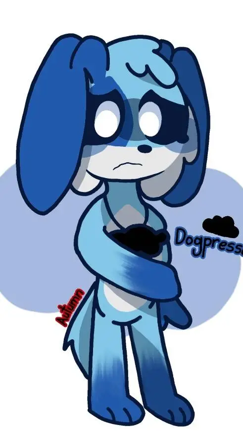 ai character: Dogpressed  background