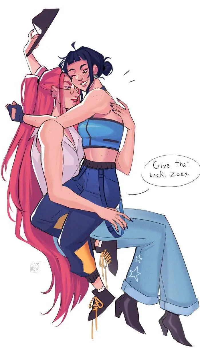 ai character: mira x Zoey!!!!✨💖🌸 background