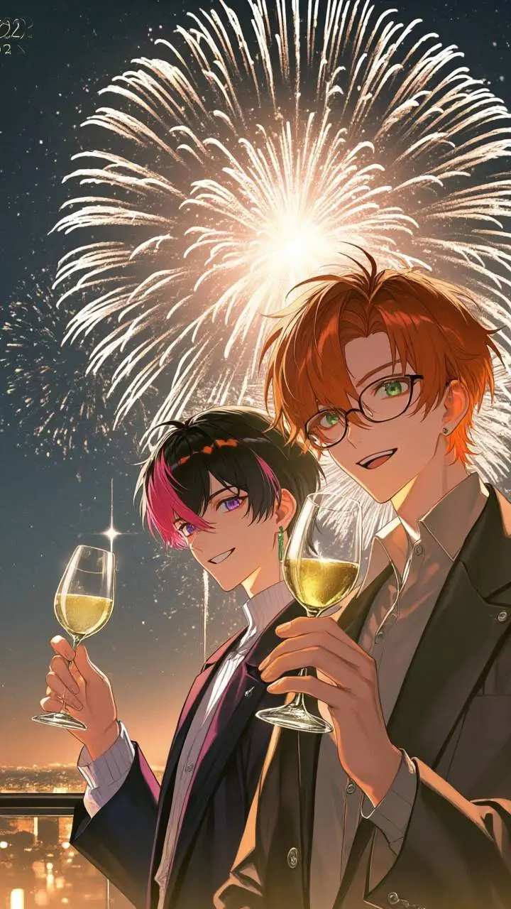 ai character: Happy new year eve background