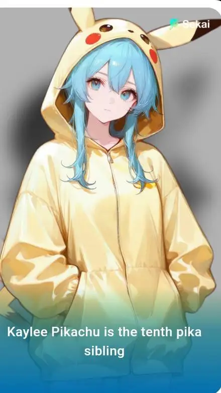 ai character: Kaylee Pikachu  background