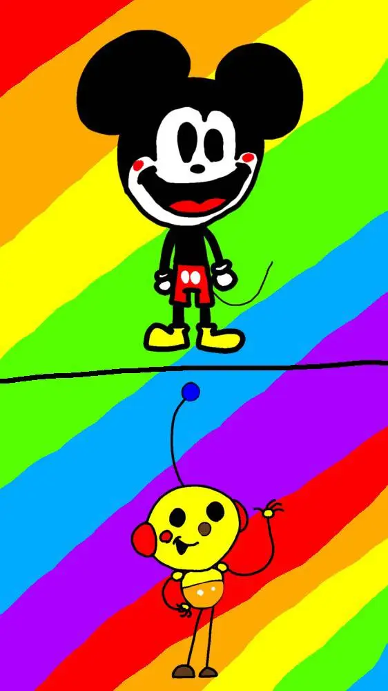 ai character: Mickey vs Oile  background