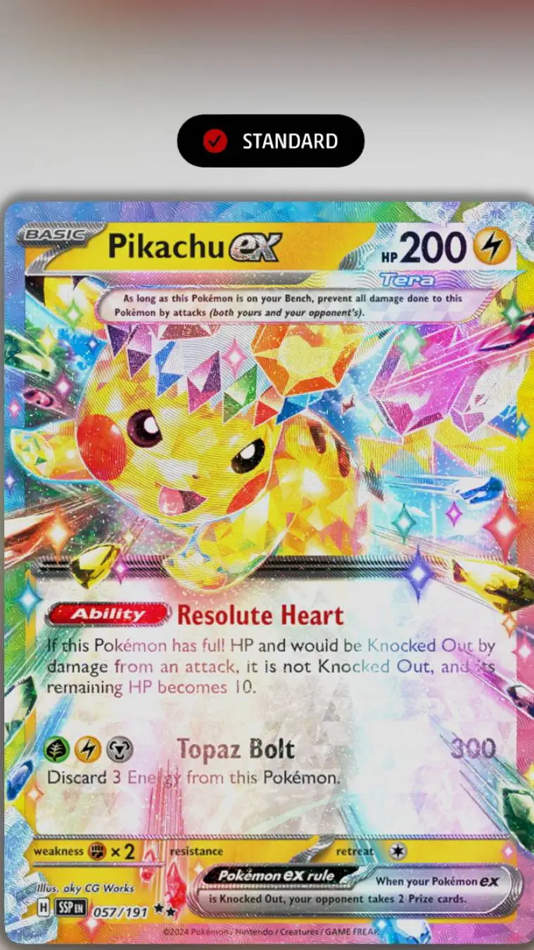 ai character: gemstone Pikachu  background