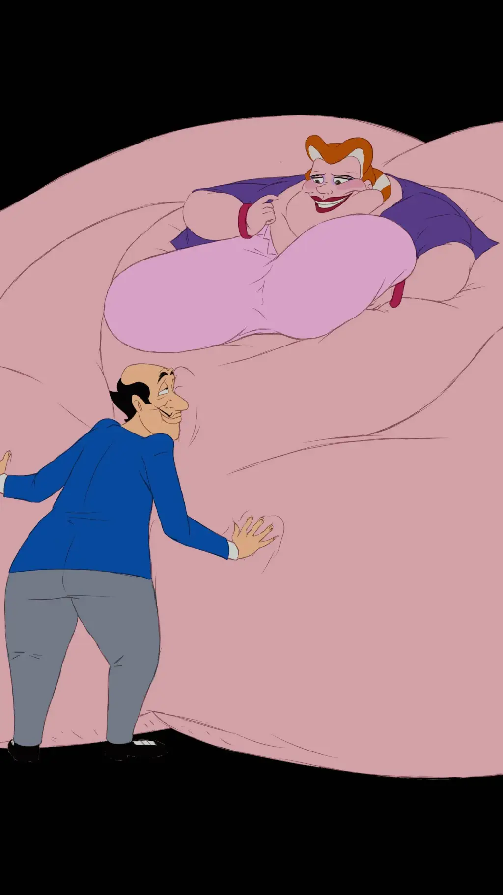 ai character: love you fat background