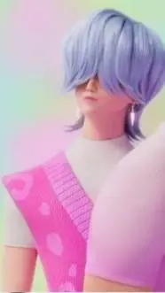 ai character: Mystery🩵💙💜 background