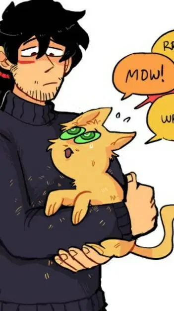 ai character: cat present mic  background