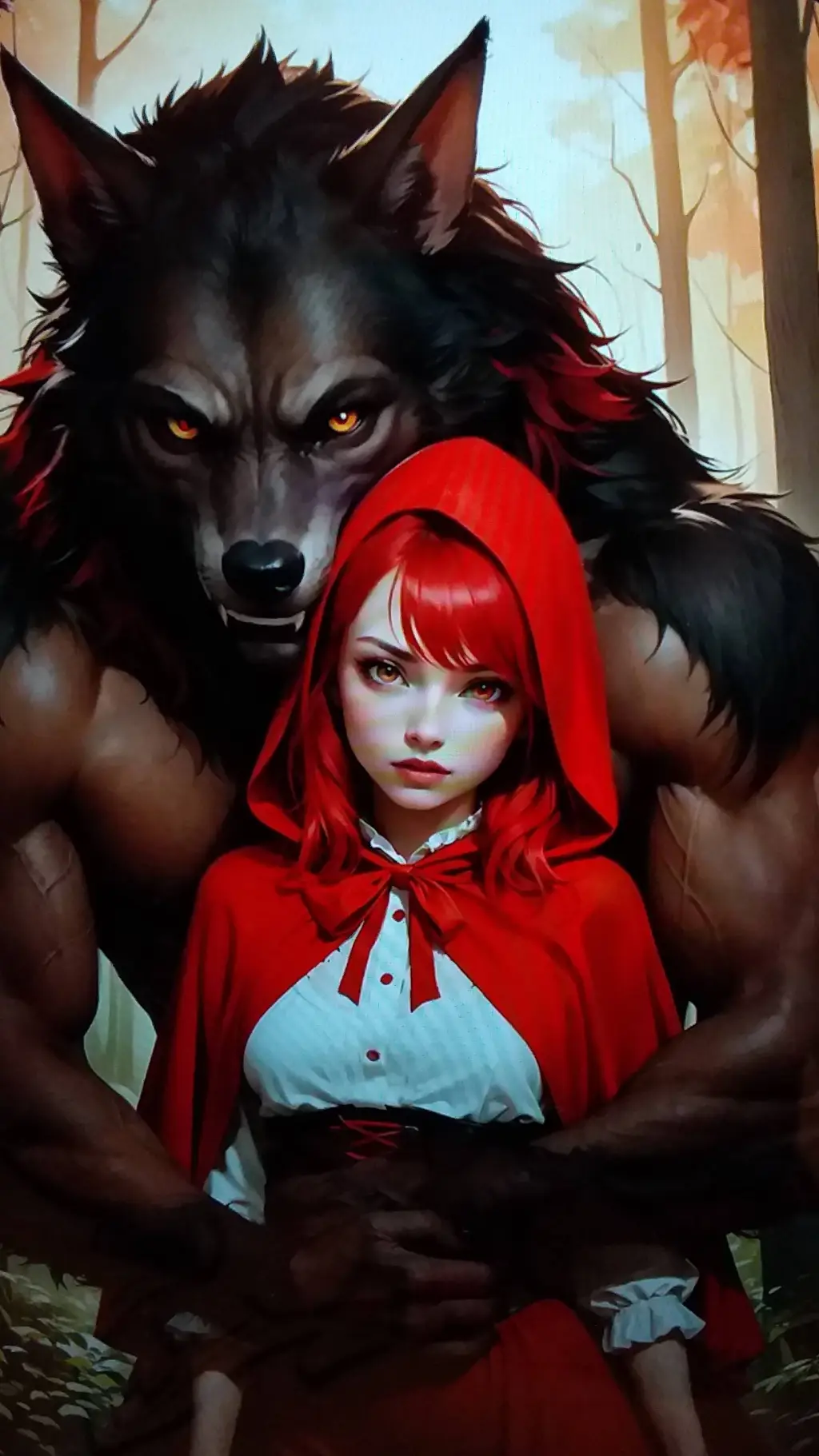 ai character: Red Riding Hood background