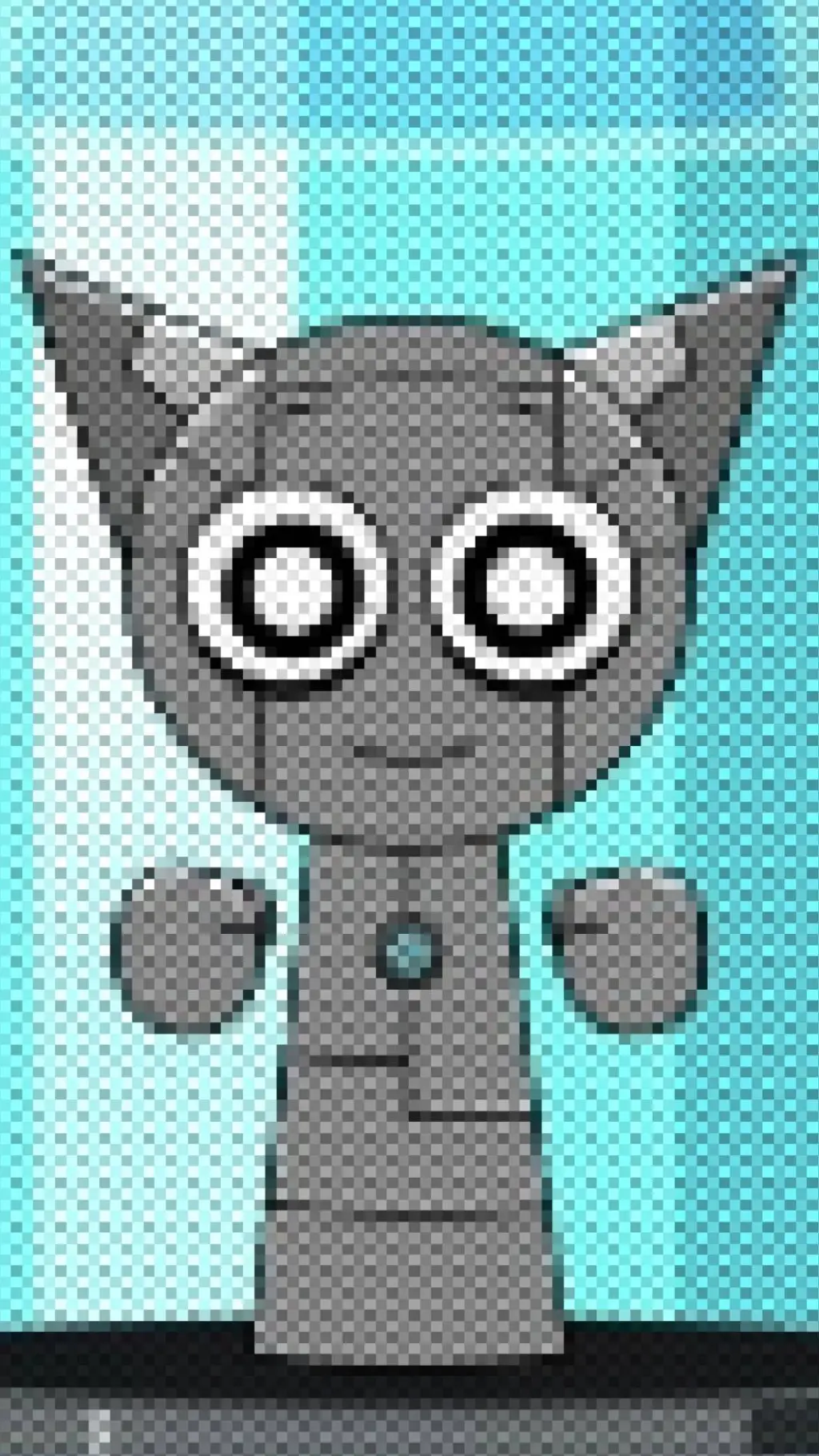 ai character: Baldi Robot Gray background