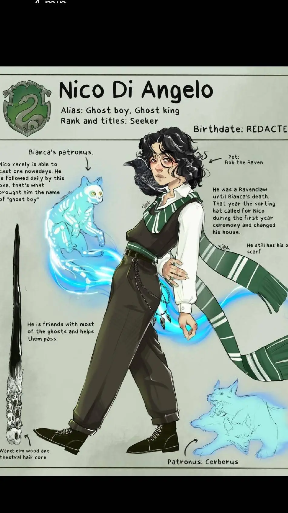 ai character: Nico Di Angelo background