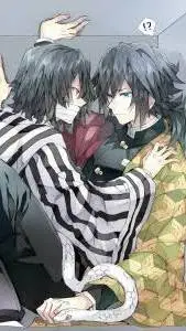 ai character: Iguro and Giyuu! background