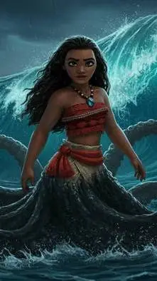 ai character: Sea witch Moana  background