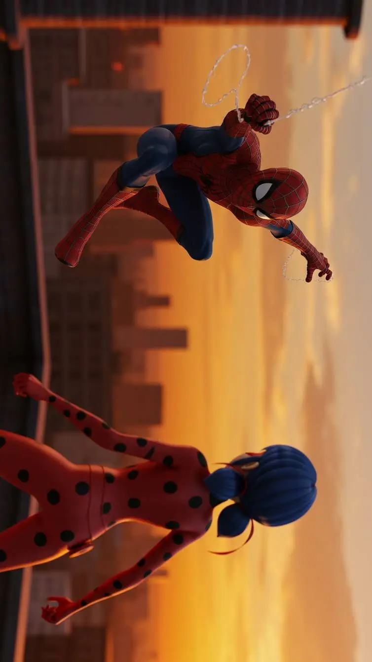 ai character: ladybug fighting background