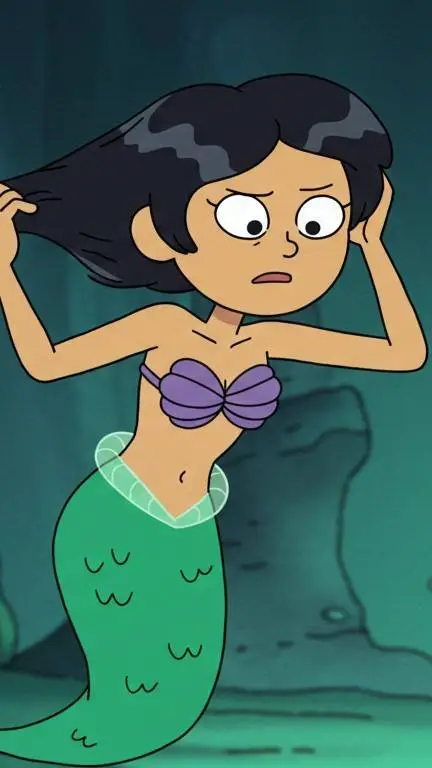 ai character: mermaid changing background