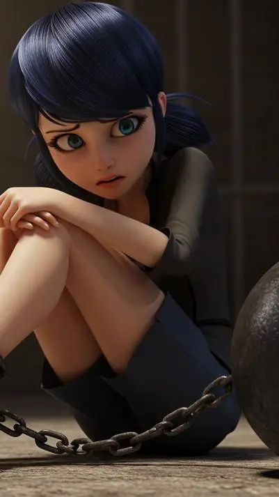 ai character: arrested Marinette background