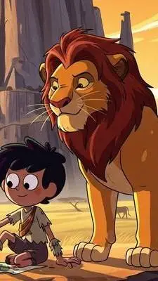 ai character: Simba  background