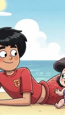 ai character: watching baby  background