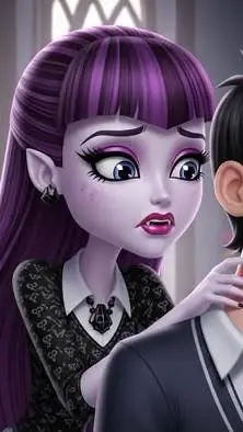 ai character: Draculaura  background