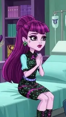 ai character: Draculaura  background